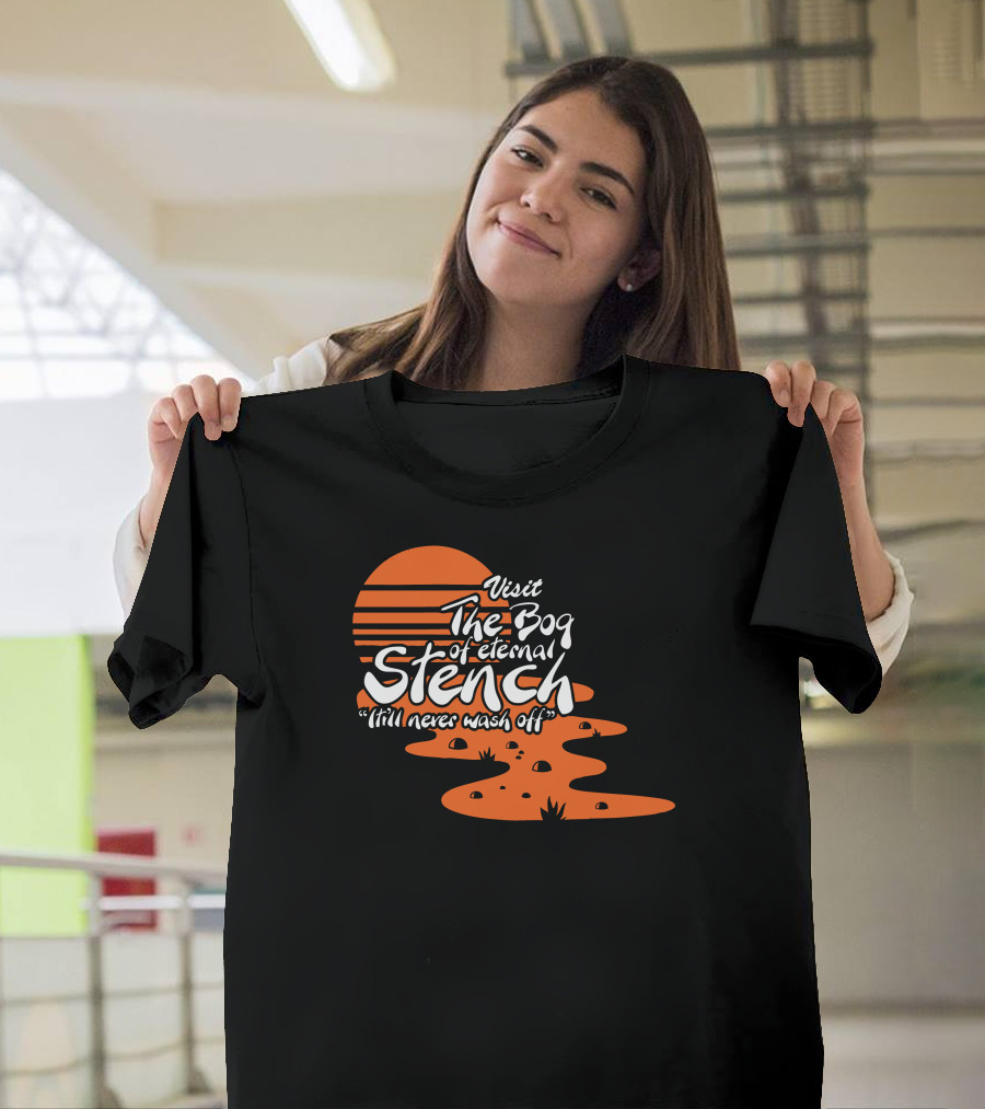 Visit The Bog Of Eternal Stench It'll Never Wash Off Retro Sunset T-Shirt