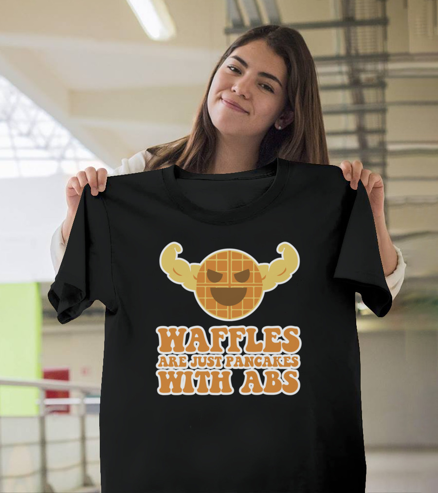 Waffles Are Just Pancakes With Abs Strong Emoji T-Shirt