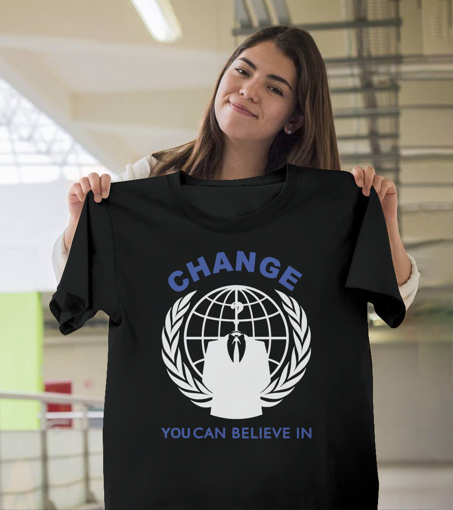 CHANGE You Can Believe In Anonymous Hacker Revolution T-Shirt