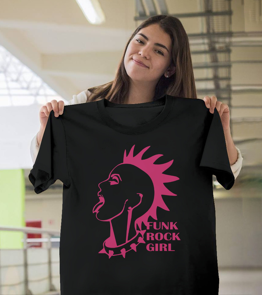 Funk Rock Girl Spiky Hair Punk T-Shirt