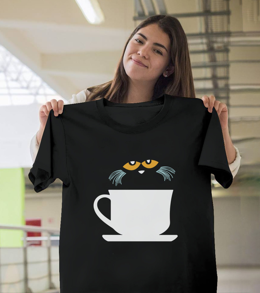 Cheshire Cat in Coffee Cup - Officially Licensed Book Character Morning Coffee T-Shirt
