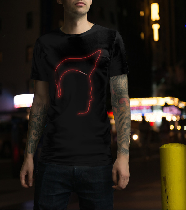 Galaxy Guardian Yondu Neon Red Fin Outline T-Shirt