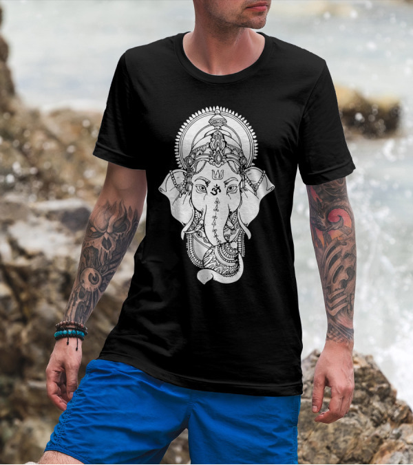 Ganesha Om Symbol Intricate Mandala T-Shirt
