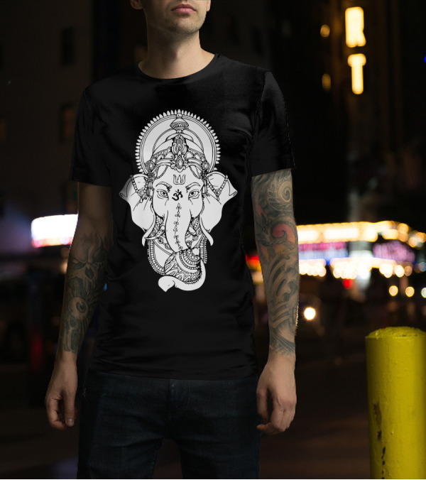 Ganesha Om Symbol Intricate Mandala T-Shirt
