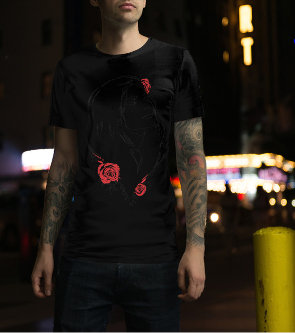 Girl With Red Roses T-Shirt