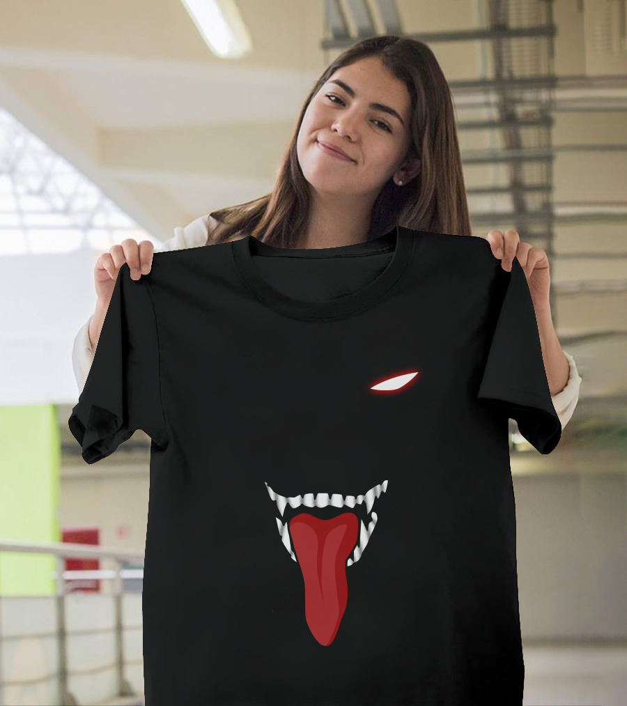 Hell Face Red Eye Evil Tongue Fangs T-Shirt