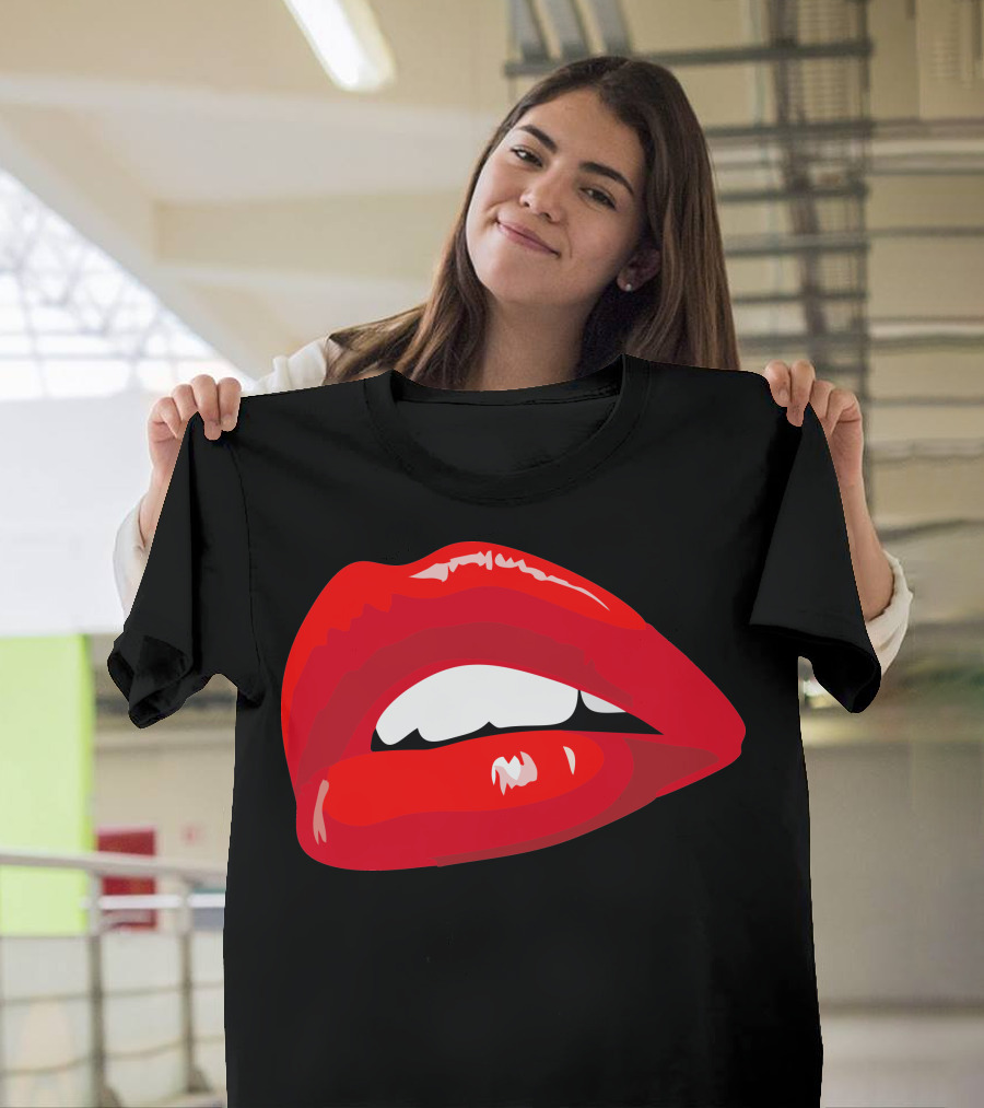 Red Lips Kiss Passion Girl Iconic T-Shirt