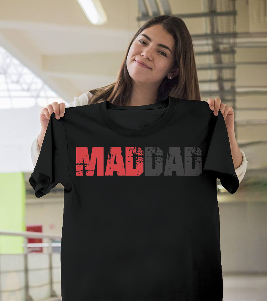 MAD DAD Bold Distressed Black T-Shirt