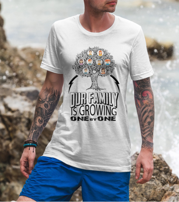 Our Family Is Growing One By One Family Tree Icons T-Shirt