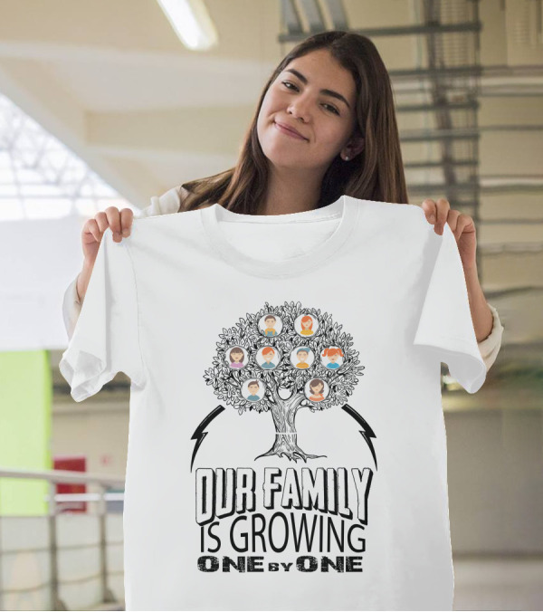 Our Family Is Growing One By One Family Tree Icons T-Shirt
