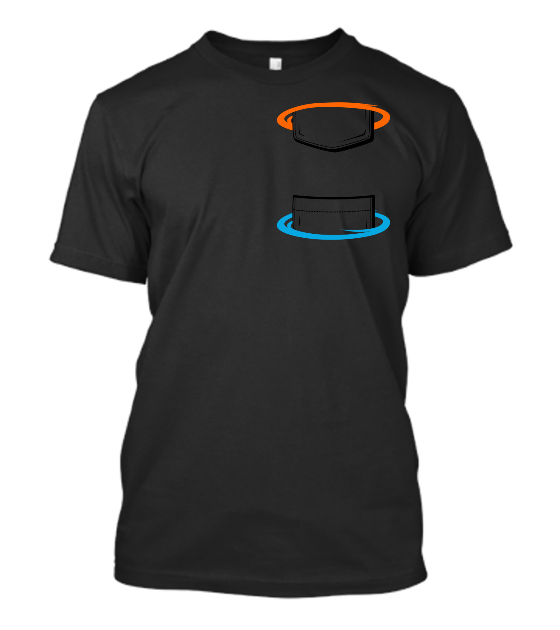 Portal Pocket Inspired By Sci-Fi Game Iconic Orange Blue Rings T-Shirt