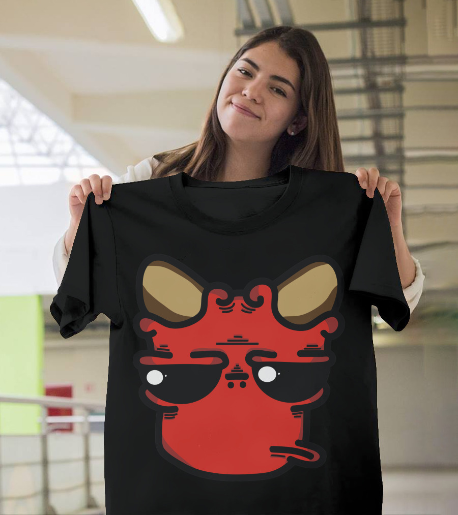 Devil Face Red Cartoon Expression T-Shirt