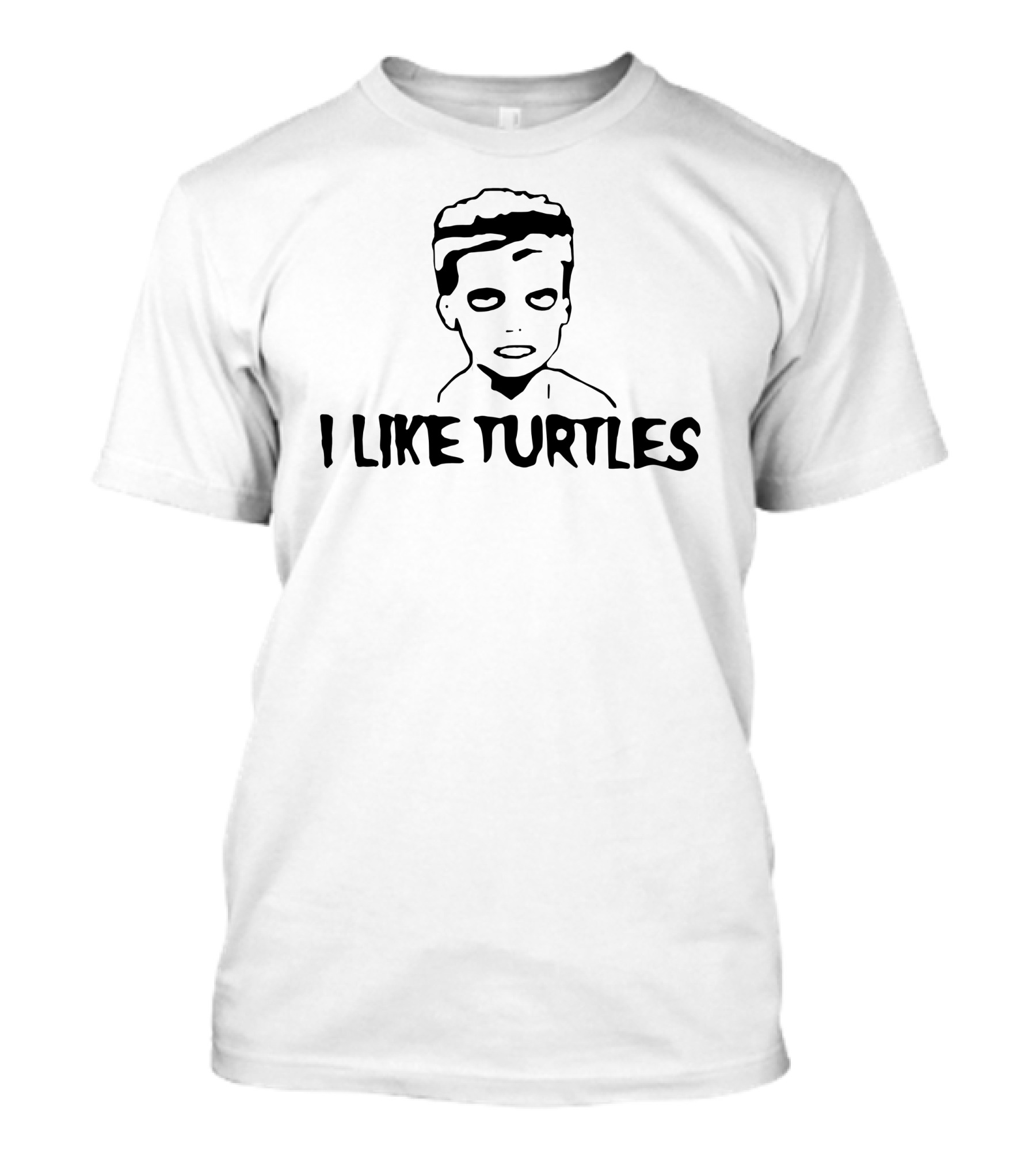 I Like Turtles M L Xl 2Xl 3Xl Funny Zombie Kid Humor Geeky Meme T-Shirt