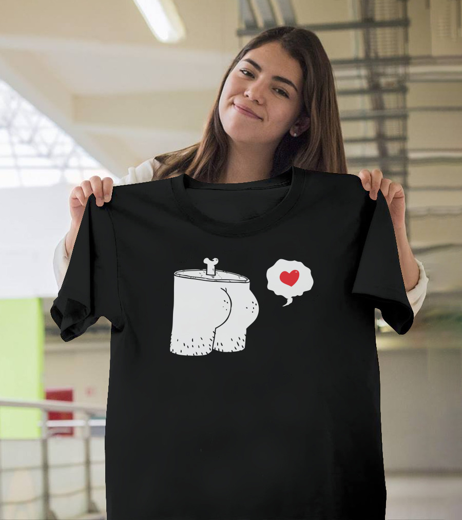 Butt Lovin Cartoon Meat Can with Heart Balloon T-Shirt