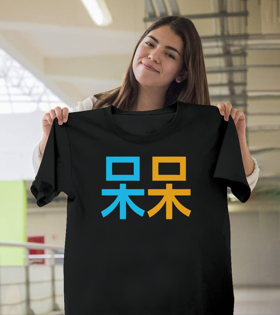 Dumb And Dumb Chinese Characters Blue and Orange T-Shirt