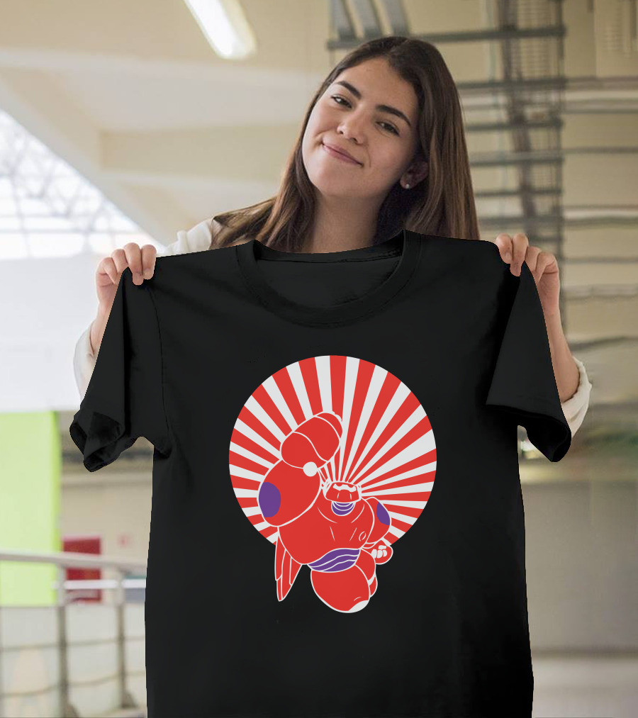 Japan Robot Hero Rising Sun Red Robot T-Shirt