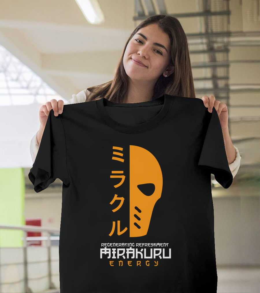 Mirakuru Energy Regenerating Refreshment Orange Mask Kanji T-Shirt