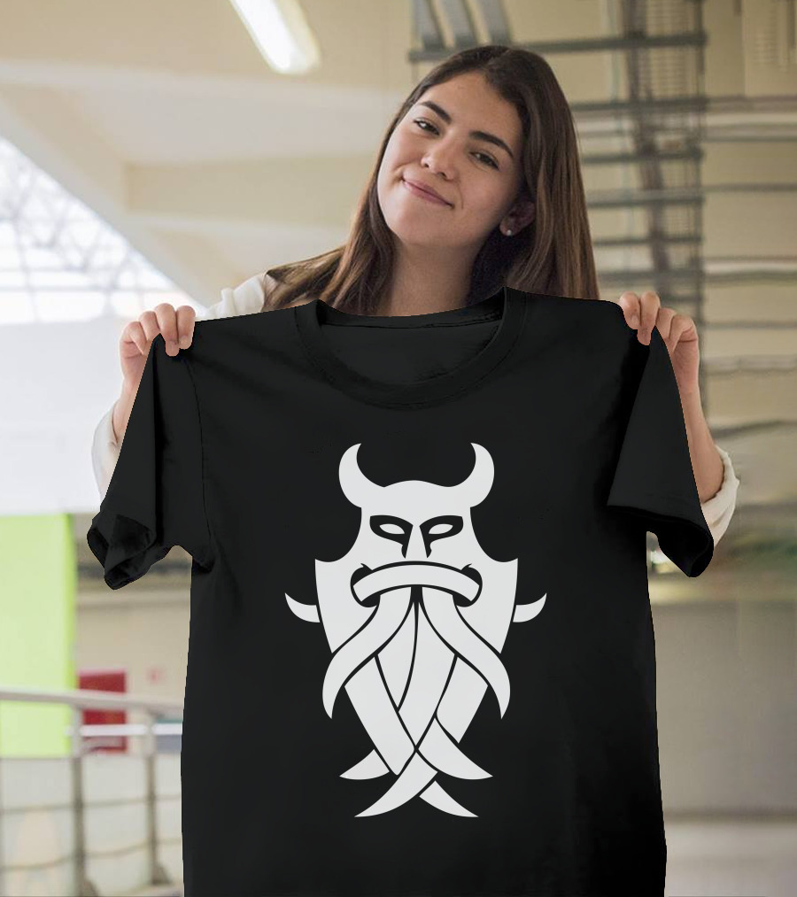 Odins Mask Tribal Norse Mythology Viking T-Shirt