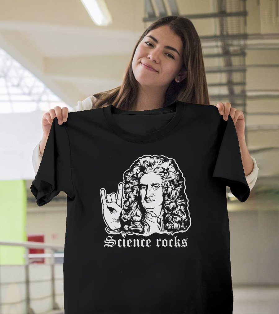 Science Rocks Isaac Newton Hand Gesture T-Shirt