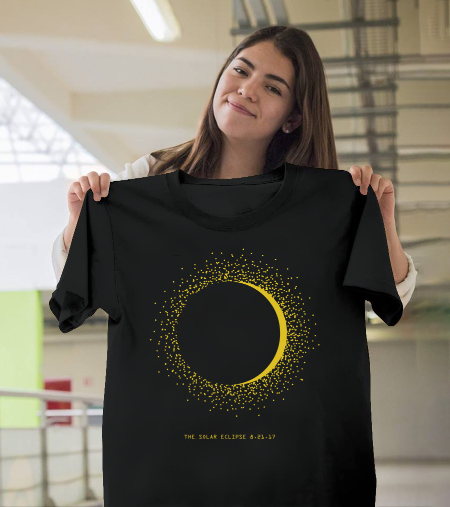 The Solar Eclipse 8.21.17 Yellow Crescent Sunburst T-Shirt