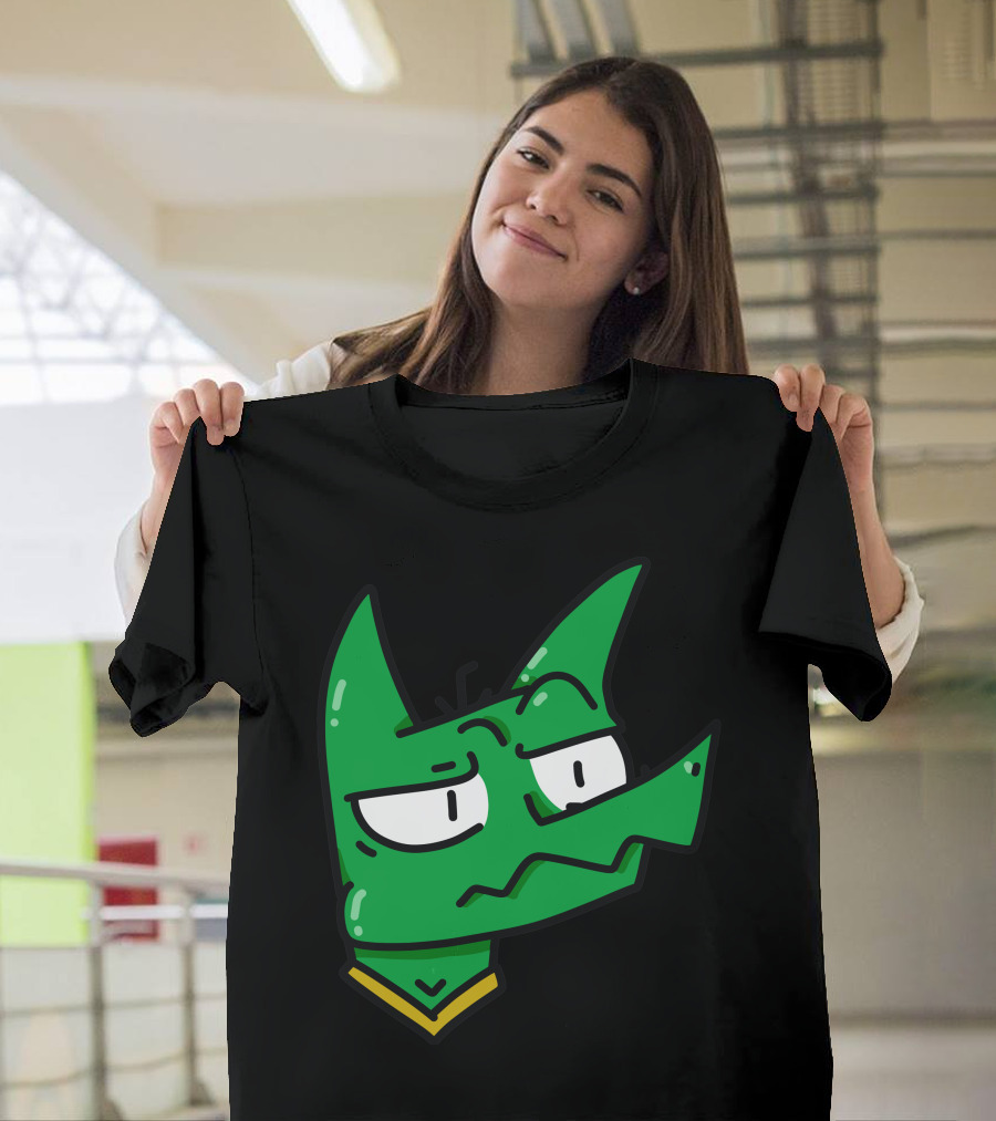 Hi Green Cartoon Character with Pointed Ears and Expression T-Shirt