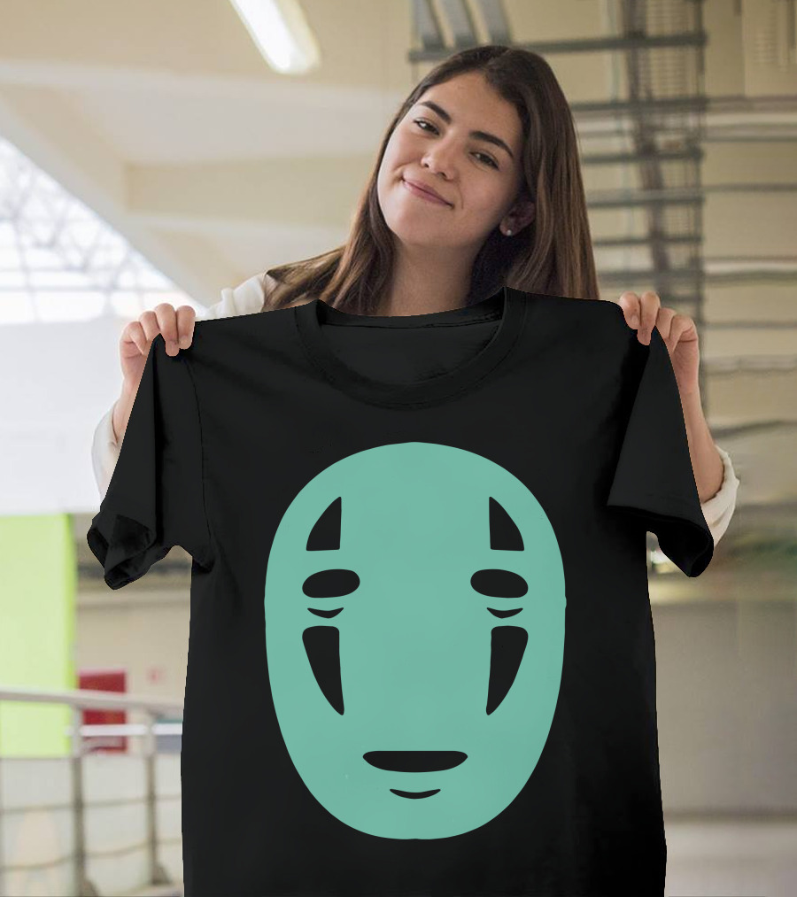 Kaonashi Mask Spirited Away No-Face Character Green T-Shirt