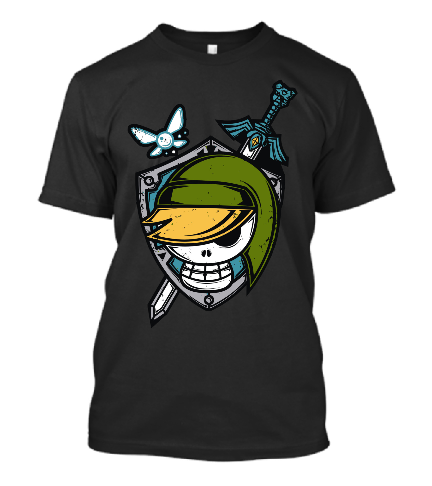 Legendary Pirate Hylian Shield Skull With Navi And Master Sword T-Shirt