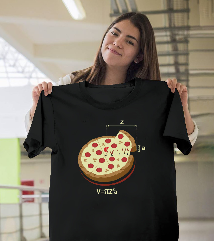 V Equals Pi Z Squared A Pizza Math T-Shirt