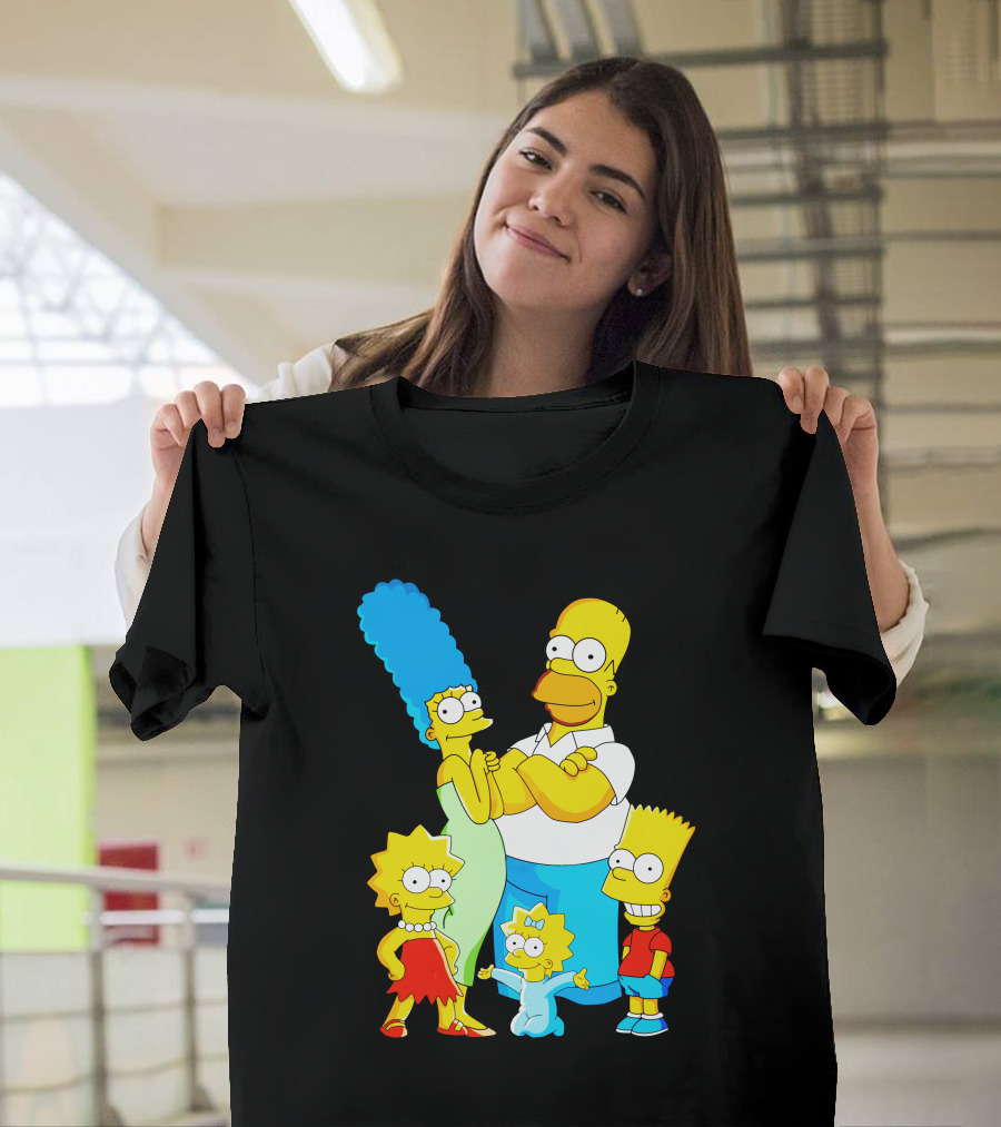 The Simpson Family Iconic Cartoon Characters T-Shirt