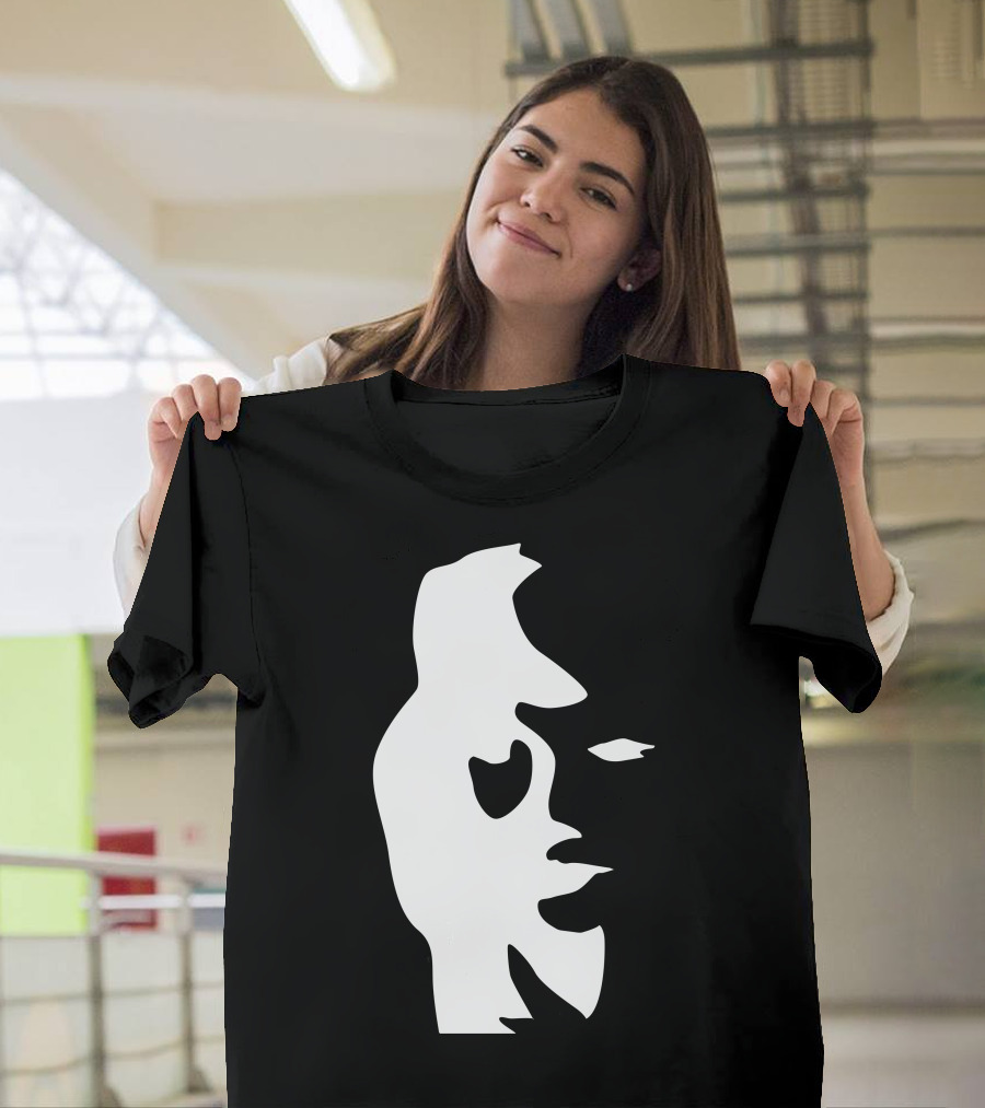 Sax Player Lady Face Dual Image Illusion T-Shirt
