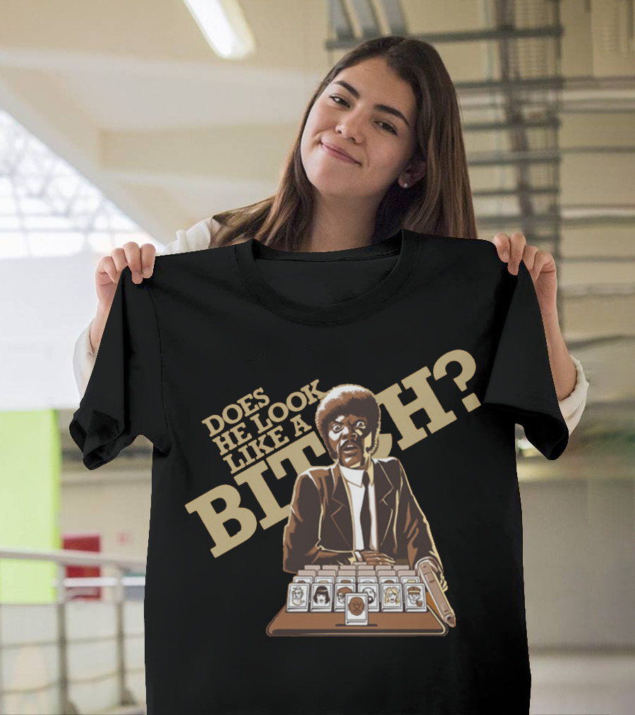 Pulp Fiction Does He Look Like a Bitch Card Scene T-Shirt