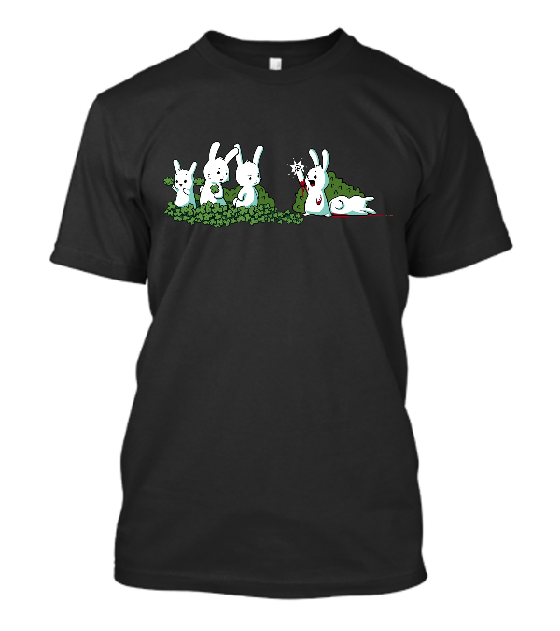 Four Leaf Clover Bunny With Diamond Discovery Scene T-Shirt