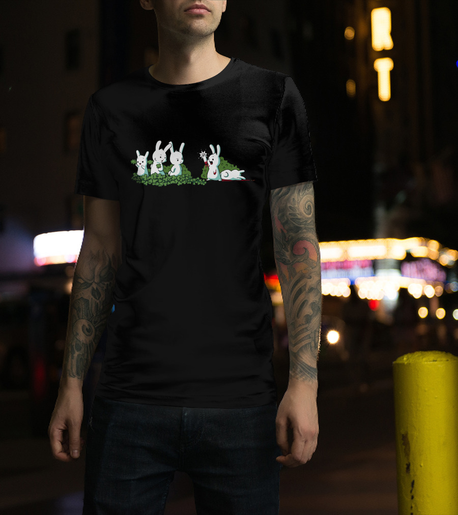Four Leaf Clover Bunny With Diamond Discovery Scene T-Shirt