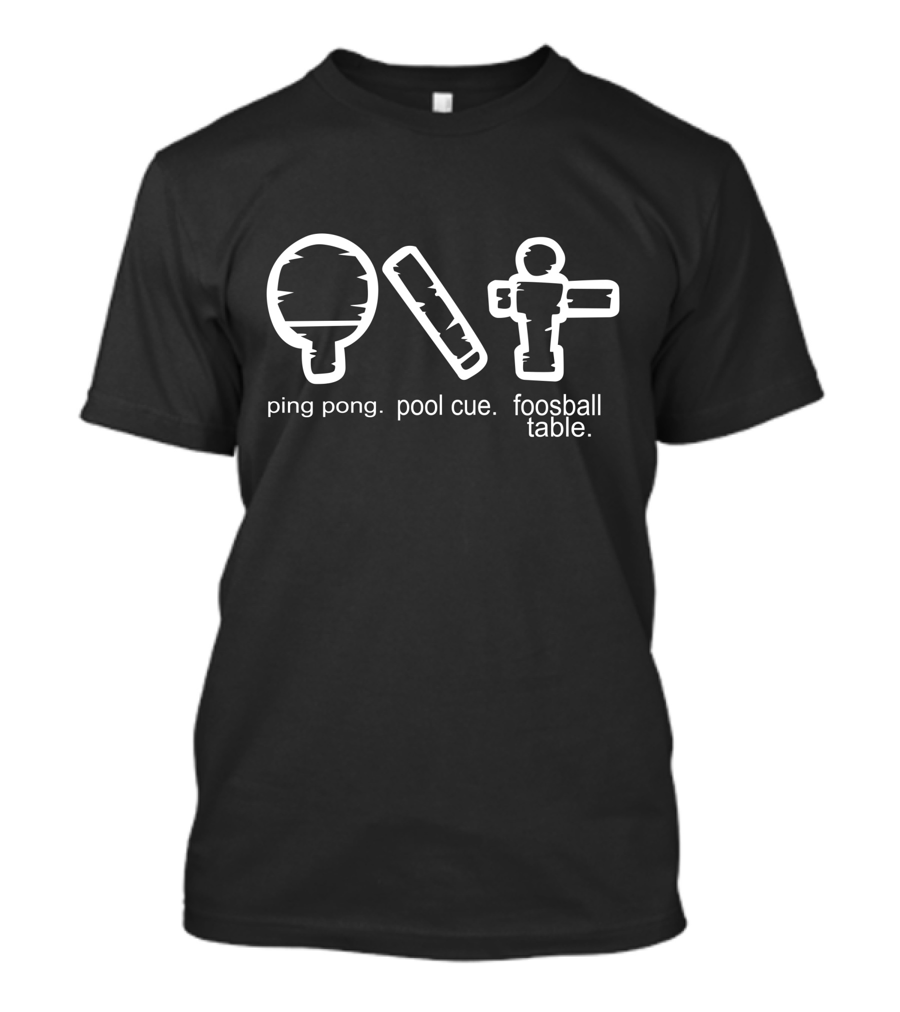 Ping Pong Pool Cue Foosball Table Fun Icons T-Shirt