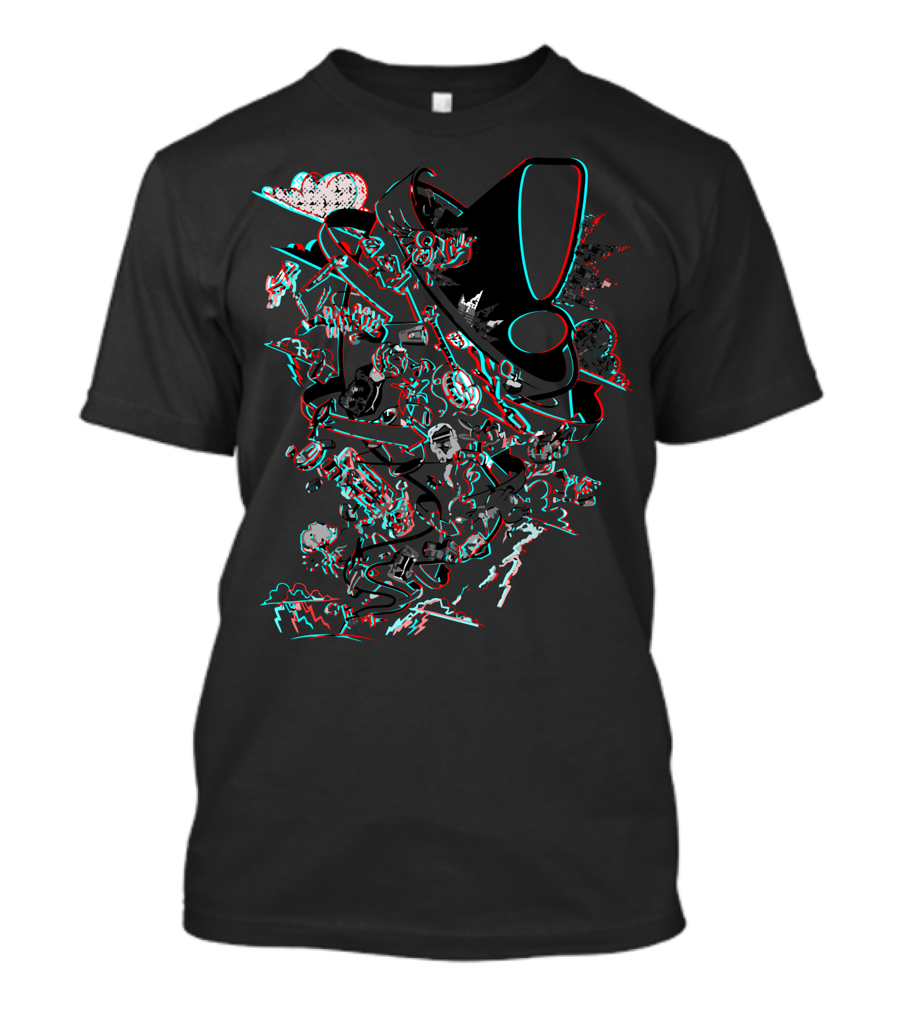 Stereo Scope Exclamation Chaos Abstract T-Shirt