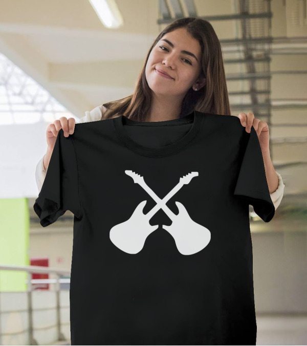 Guitar Gig Concert Tour Band Custom Personal Crossed Guitars T-Shirt