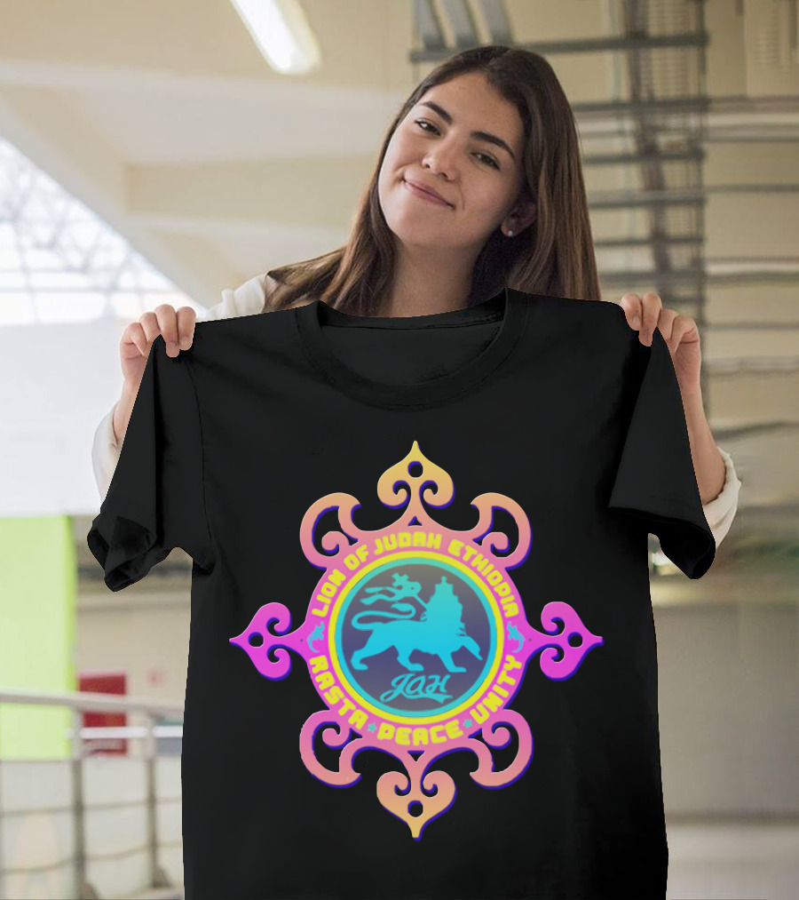 Lion of Judah Ethiopia Jah Rasta Peace Unity T-Shirt