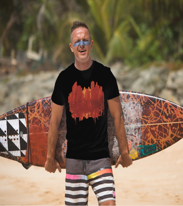 Neo Australia Red Futuristic Skyline T-Shirt