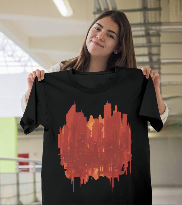Neo Australia Red Futuristic Skyline T-Shirt