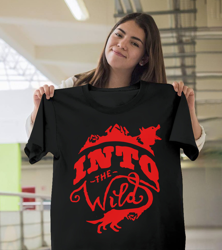Into The Wild Wolf and Mountain Adventure T-Shirt