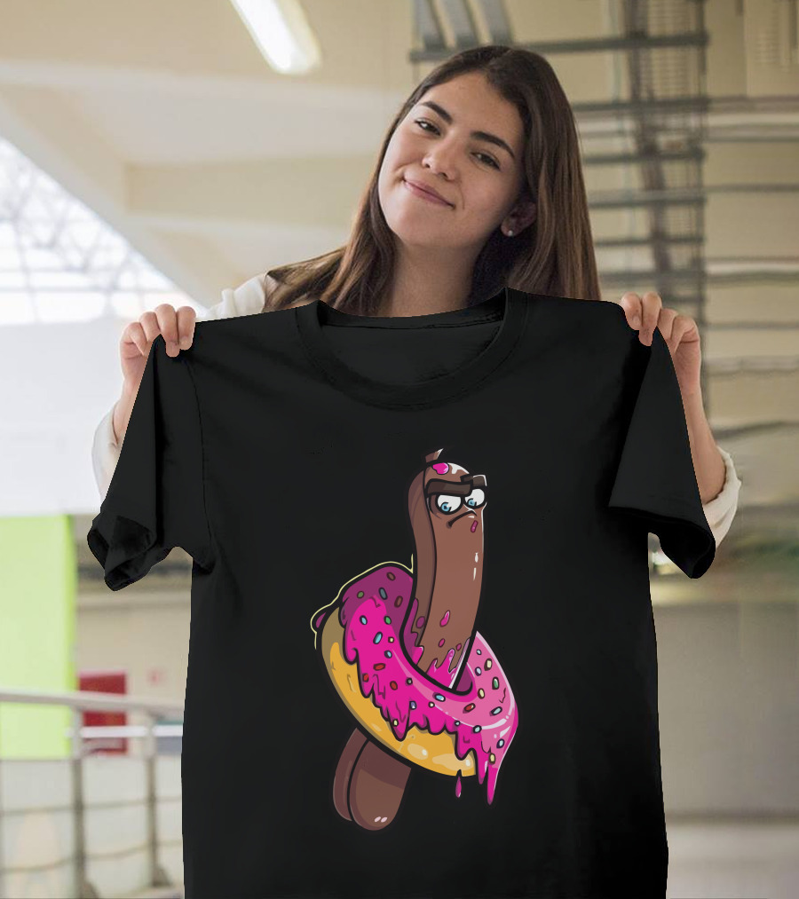 Donut Ice Cream Character Stickers T-Shirt