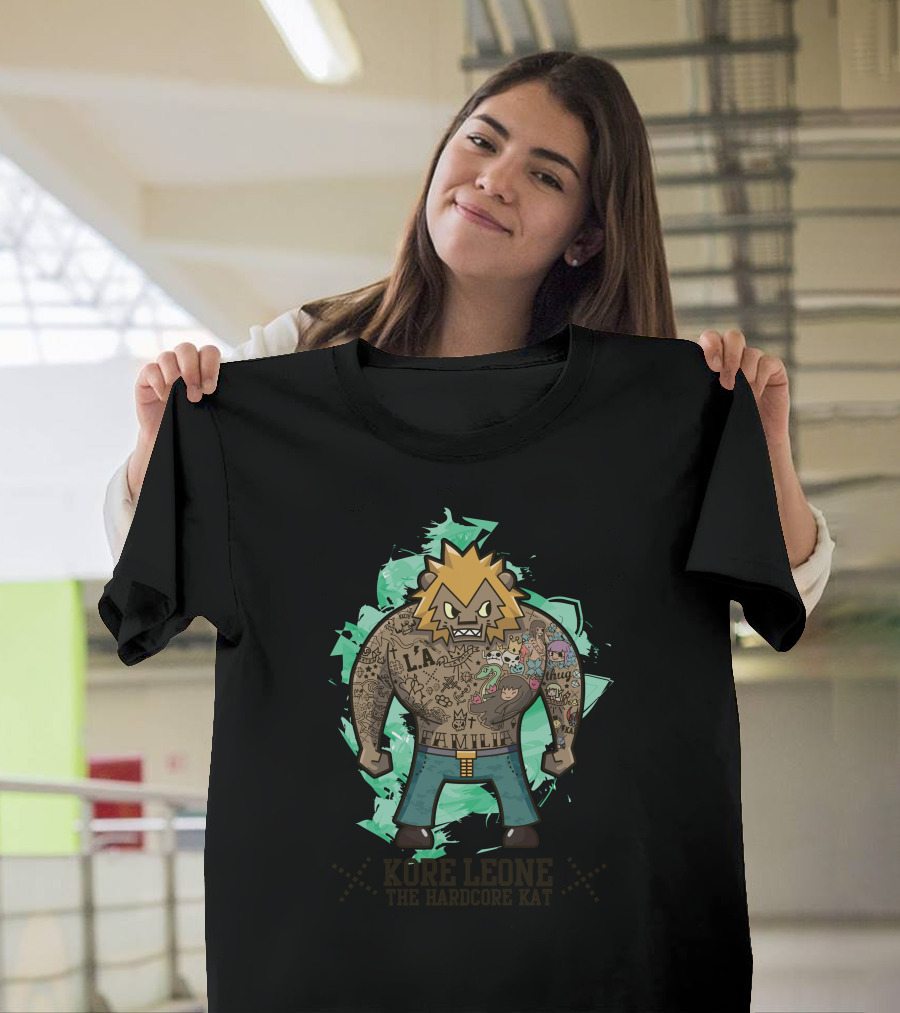 Kore Leone the Hardcore Kat L.A. Familia Tattoo Character T-Shirt