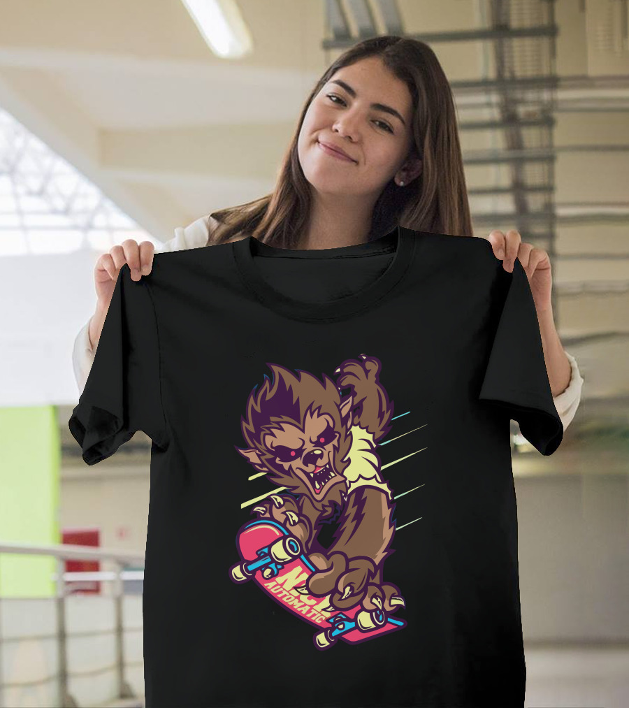 Nick Automatic Werewolf Skateboard Creature T-Shirt
