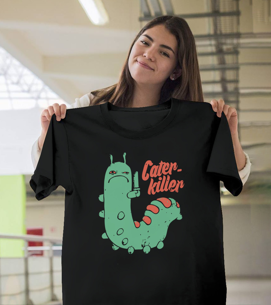 Caterkiller Angry Caterpillar With Knife T-Shirt