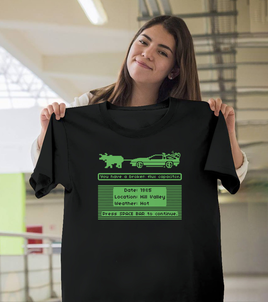 Broken Flux Capacitor 1885 Hill Valley Hot Weather T-Shirt