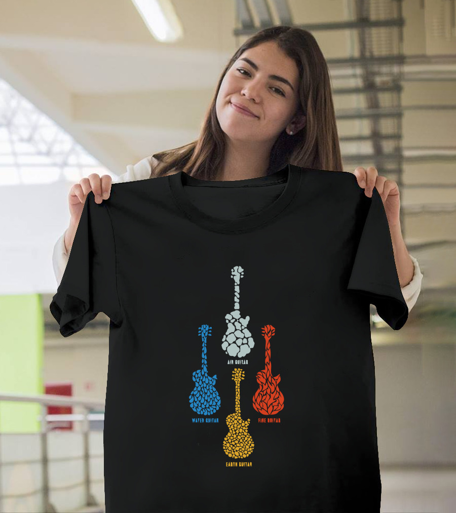 Fire Water Earth Air Guitar T-Shirt