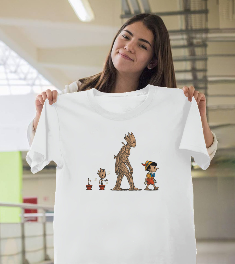 Galactic Heritage Groot Evolution with Pinocchio T-Shirt