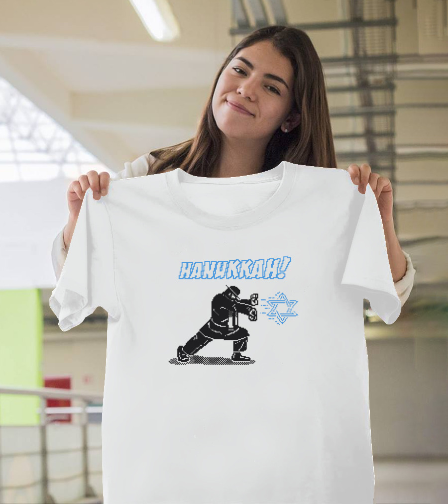 Hanukkah Star Punch Fighter Pixel T-Shirt
