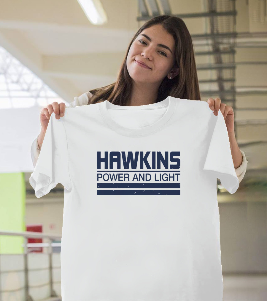 Hawkins Power and Light Stranger Things Retro T-Shirt