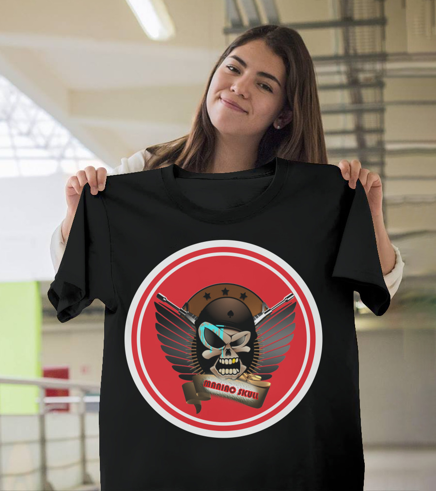 Maniac Skull Guns Winged Emblem T-Shirt